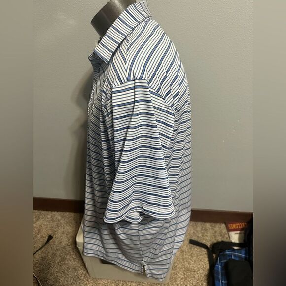 FootJoy Mens XL Twin Eagles Striped Short Sleeve Polo - Picture 3 of 8